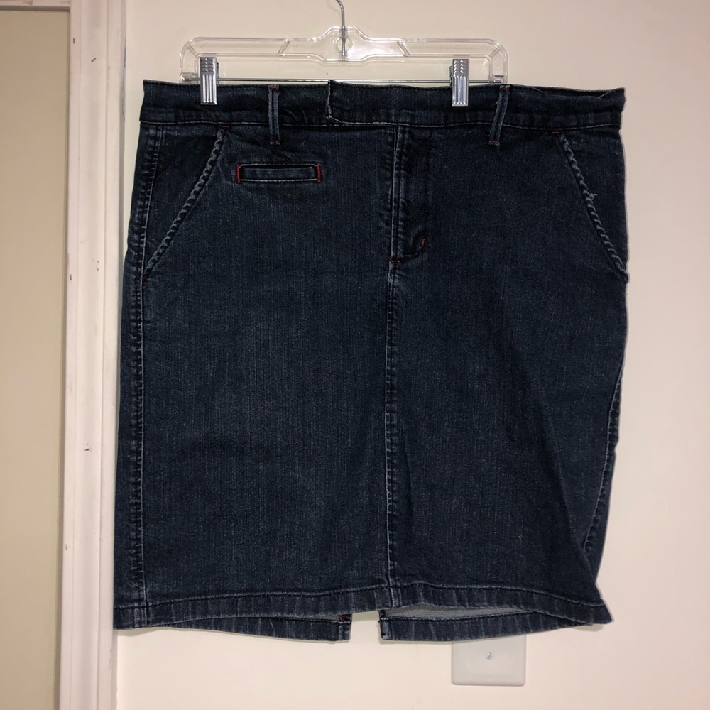 Denim pencil skirt